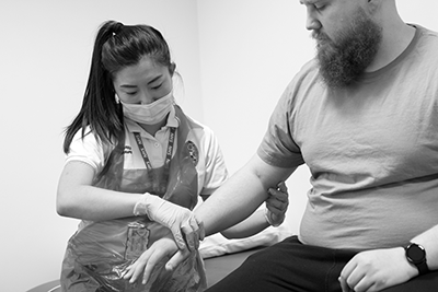 Physio with a patient